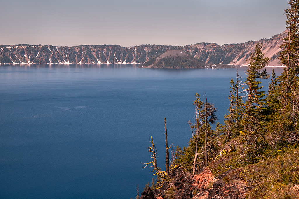 Crater Lake with Wizard Island in the distance