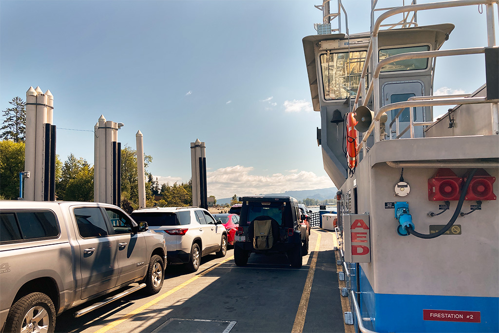 Boarding the Wahkiakum Ferry in Cathlamet, Washington