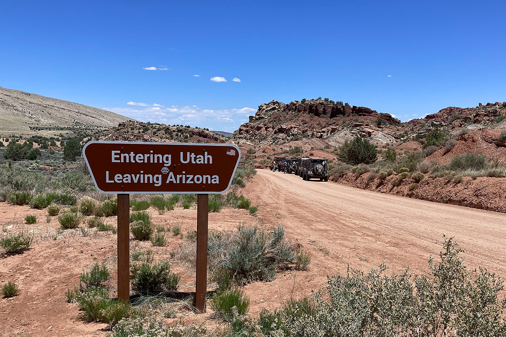 The Arizona – Utah border on House Rock Road