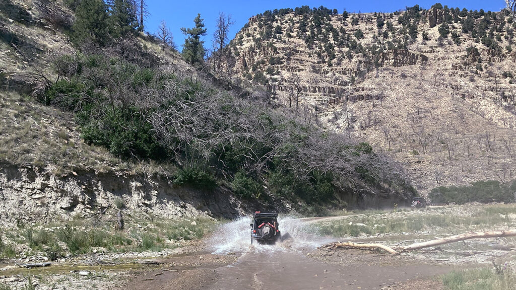 Water crossing along the Strawberry River